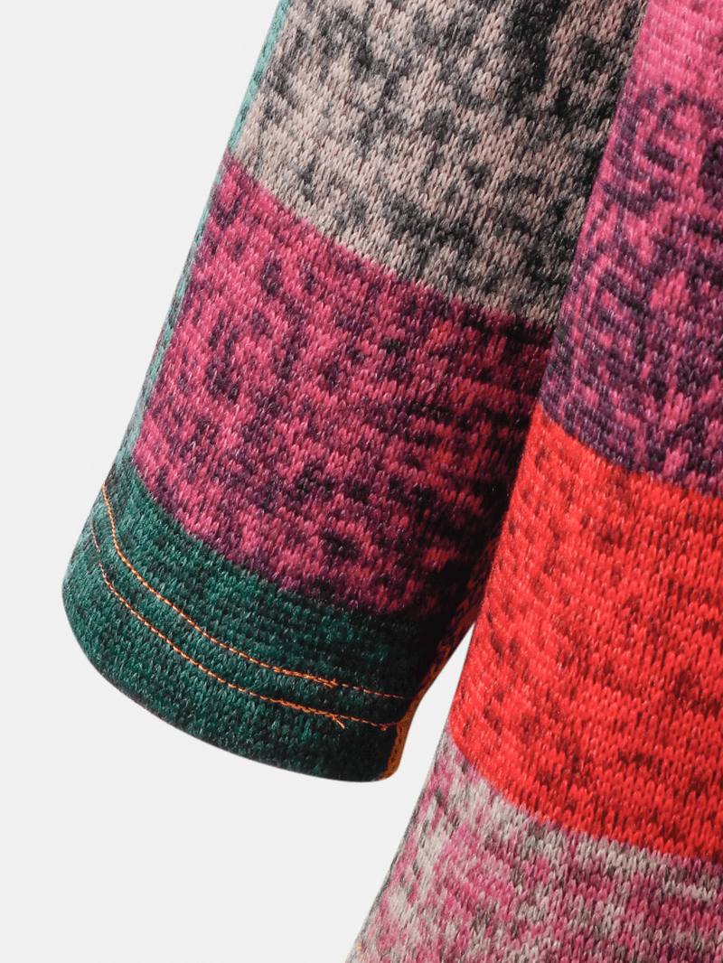 Naisten Color Block Pyöreä Kaula Raglan Sleeve Vintage Rento Collegepaita