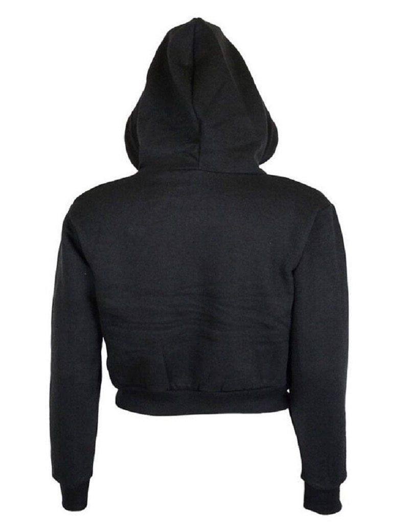 Naisten Syyshupparit Solid Crop -huppari Pitkähihainen Neulepusero Hupullinen Villatakki Rento Collegepaita Top Sudaderas