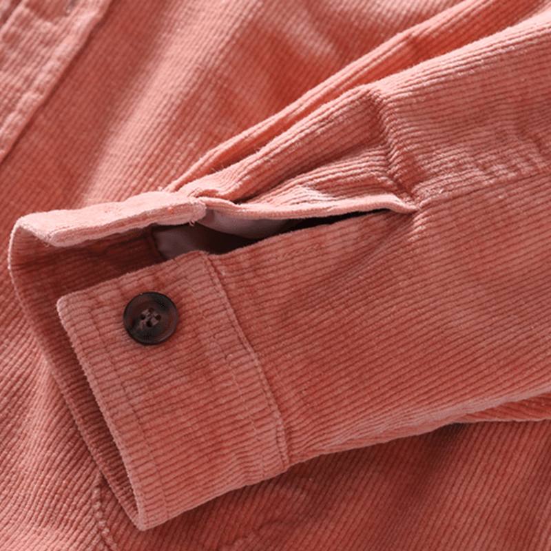 Miesten Vakosametti Vintage Multi Pockets Pitkähihainen Takki