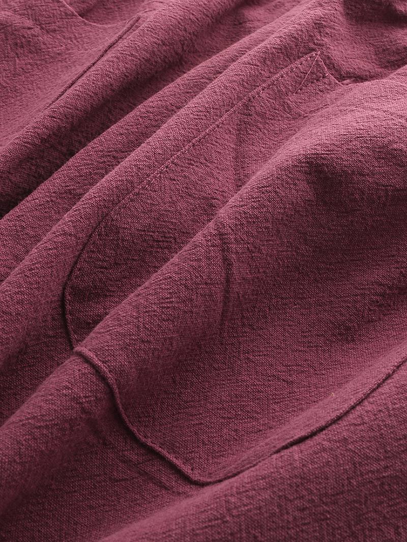 Miesten Puuvillainen Vintage Kiristysnyöri Pure Color Loosr Fit Rento Housut