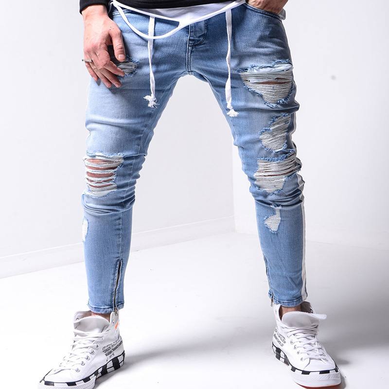 Miesten Farkkurepäisyt Slim Fit Street Pants