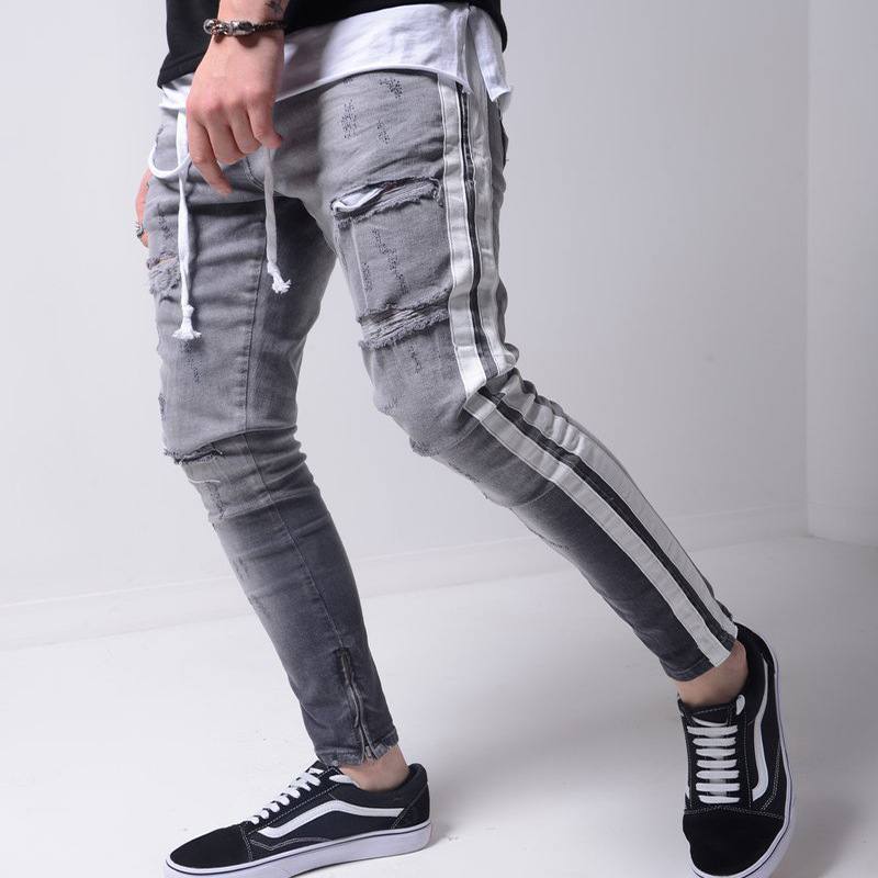 Miesten Farkkurepäisyt Slim Fit Street Pants