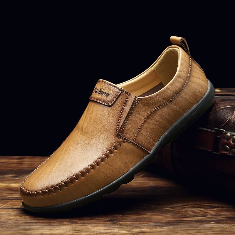 Miesten Aitoa Nahkaa Hengittävät Pehmeäpohjaiset Lippaat Ajossa Rento Business Loafers -kengät