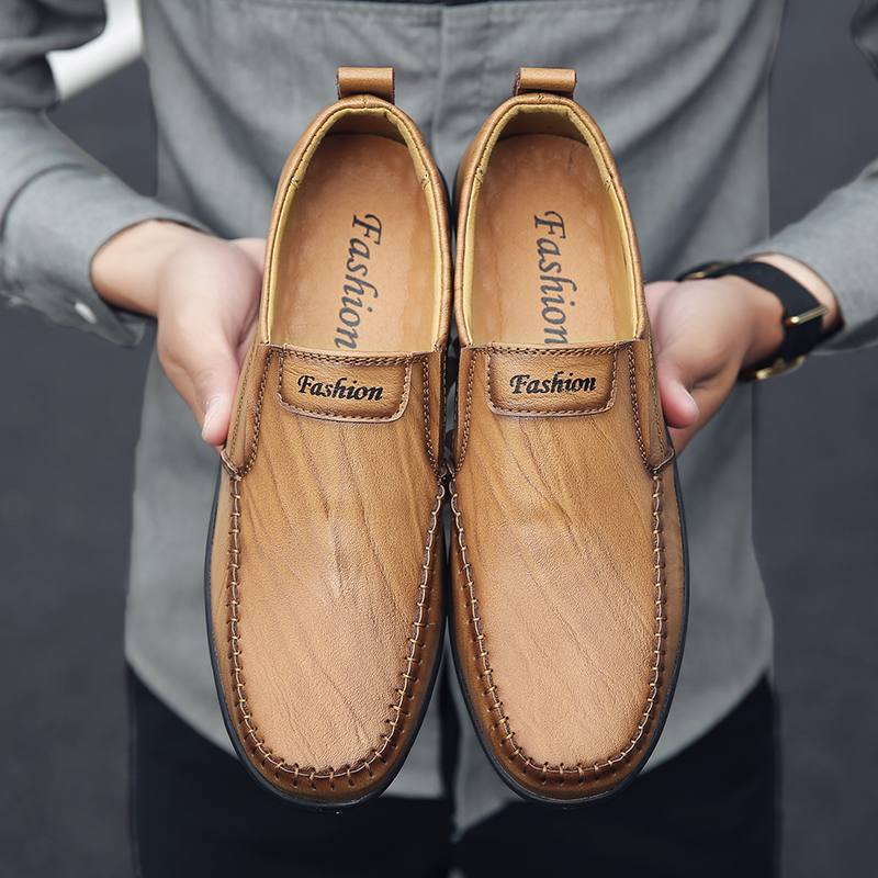 Miesten Aitoa Nahkaa Hengittävät Pehmeäpohjaiset Lippaat Ajossa Rento Business Loafers -kengät