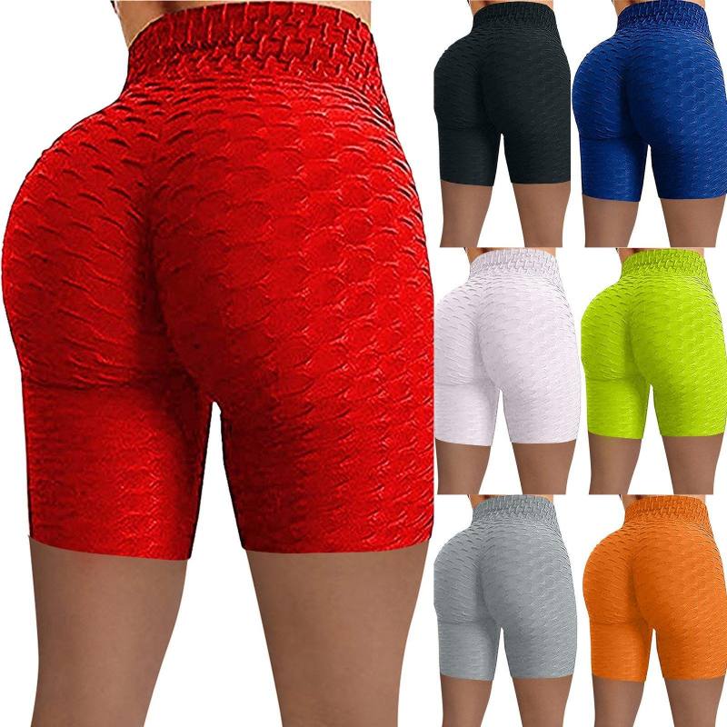 Kesäneulotut Shortsit Korkea Vyötärö Lantion Tiukat Leggingsit Stretch Juoksupyöräilyshortsit
