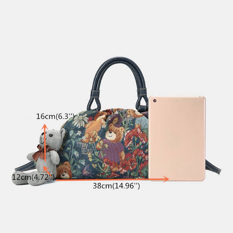 Naisten Karhukuvioinen Rento Käsilaukku Crossbody Bag