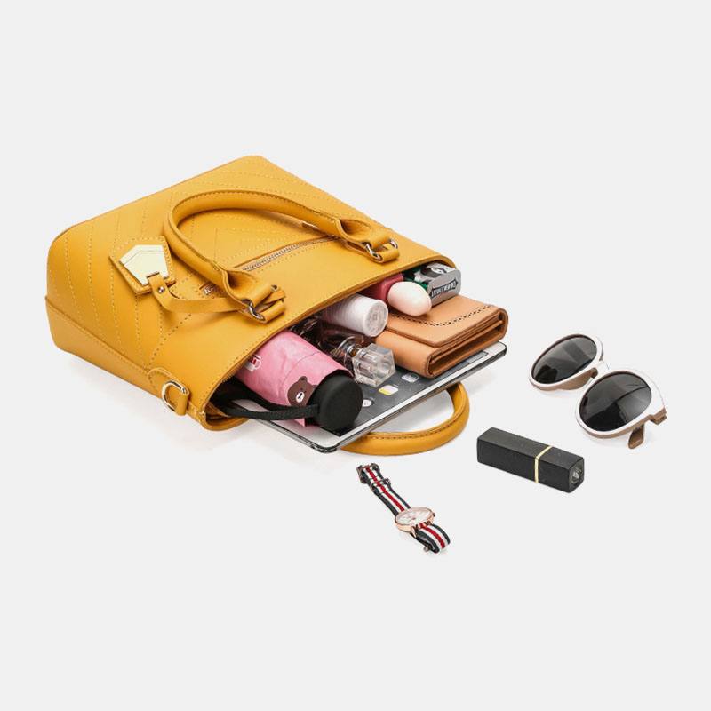 Naisten Solid Multi-pocket Commuter Satchel Crossbody Bag Olkalaukku Käsilaukku