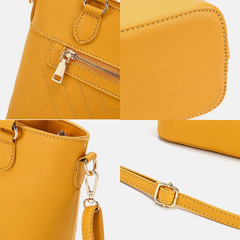 Naisten Solid Multi-pocket Commuter Satchel Crossbody Bag Olkalaukku Käsilaukku