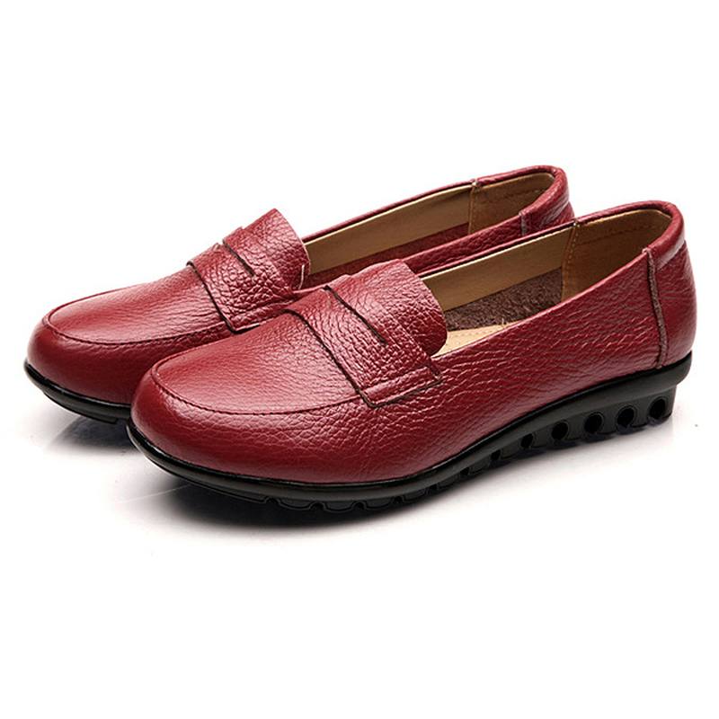 Uudet Naisten Pehmeät Rento Mukavat Matalat Kengät Loaferit Slip-on Muoti Pyöreät Toe Matalat Kengät Kengät